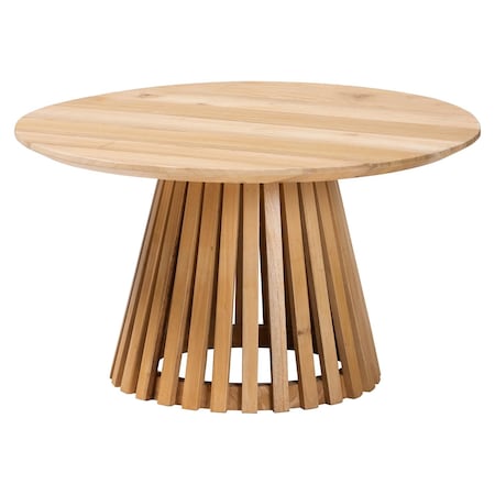 Bali & Pari Caribic Modern Slatted Acacia Wood Coffee Table 254-13767-ZORO