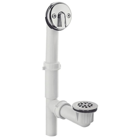 Danco Tub Drain Kit, Plastic, White, Chrome, For: Standard Size Tubs 51932