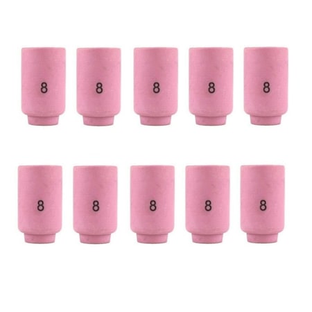 Star Tech Weld TIG Ceramic Cup #8, 1/2in Alumina Nozzle Fit Tig 9, 20, 25, 10PK 13N12