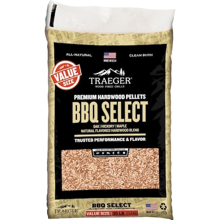 Traeger 30 Lb. BBQ Select All-Natural Wood Grilling Pellets PEL359