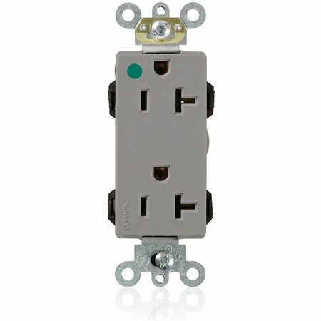 Leviton Hospital Grade Decora Receptacle, 20 Amp, 125 Volt M1636-HGG