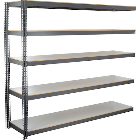 Global Industrial 5 Shelf, Standard Duty Boltless Shelving, Add On, 96"Wx30"Dx72"H, Laminate Deck B3171461