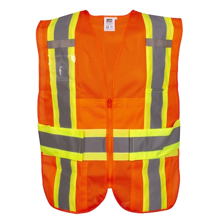 Cor-Brite Expandable Safety Vest, Type, Orange Mesh VS290P2XL/5XL