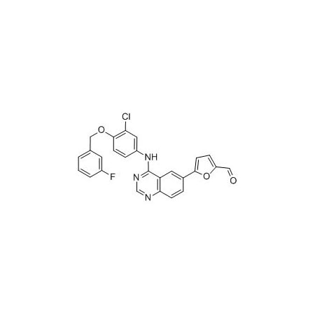 Ak Scientific 5-(4-((3-Chloro-4-((3-fluorobenzyl)oxy)phenyl)amino)quinazolin-6-yl)furan-2-carbaldehyde (25g), CAS W4695-25g