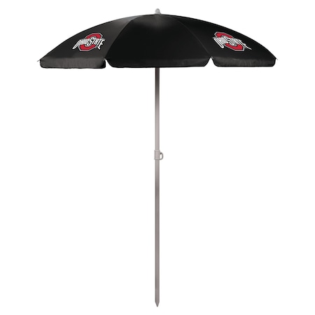 Picnic Time Family Of Brands NCAA Ohio State Buckeyes Outdoor Canopy Sunshade Beach Umbrella 5.5' - Small Patio Umbrella 822-00-179-444-0