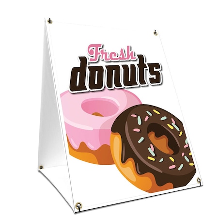 Signmission Donuts, 36 Inch x 24 Inch A-frame Yard Sign, Plastic Sign SBC-2436-Donuts