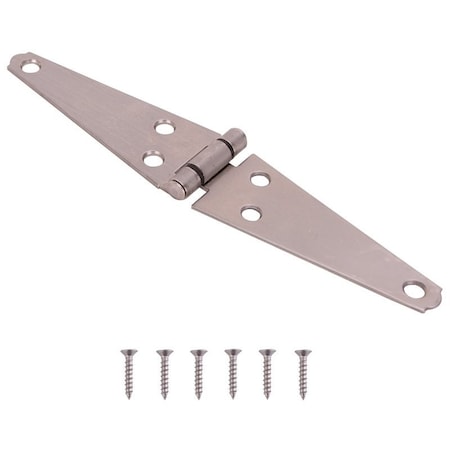 Prosource Strap Hinge, 2 mm Thick Leaf, Brushed Stainless Steel, 180 Range of Motion HSH-S04-C1PS