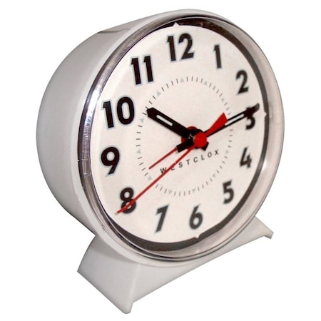 Westclox Alarm Clock, Plastic Case, White Case 15550
