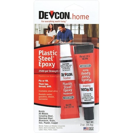 Itw Consumer Epoxy Plastic Steel 1Oz 2PK 52345