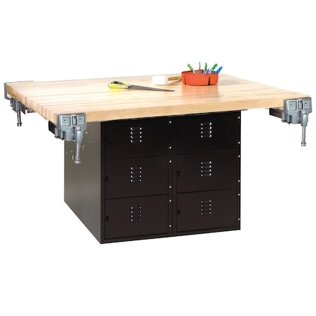 Diversified Spaces Work Bench With Vise, 64" W, 33-1/4" Height WB12ABL-4V