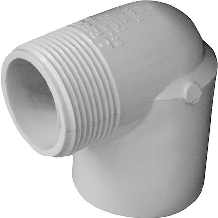 Genova LASCO 410012BC Street Pipe Elbow, 114 in, Slip x MIP, 90 deg Angle, PVC, SCH 40 Schedule 410012-BC