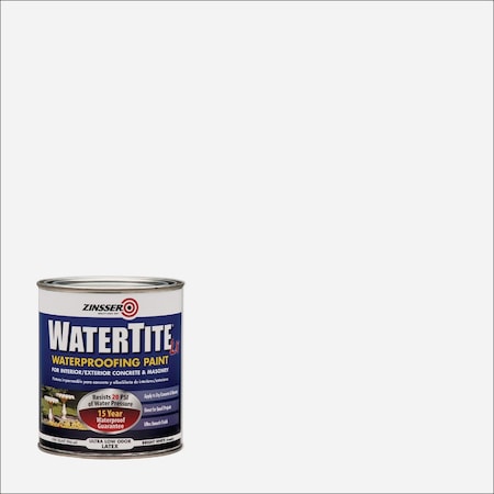 Zinsser WaterTite LX Ultra 1 Qt. Mold & Mildew Proof Bright Wht Waterproofing Paint 271098