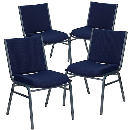 Flash Furniture HERCULES Series Heavy Duty Navy Blue Dot Fabric Stack Chair, PK4 4-XU-60153-NVY-GG