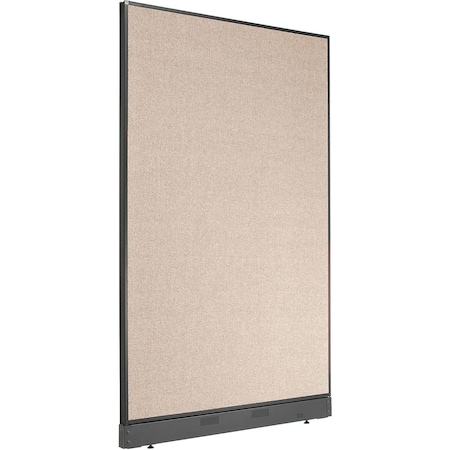 Global Industrial Interion Non-Electric Office Partition Panel with Raceway, 48-1/4"W x 76"H, Tan 238638NTN