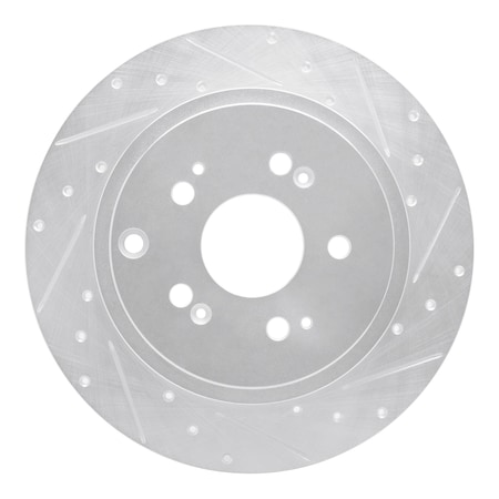 Dynamic Friction Co DFC Brake Rotor - Drilled and Slotted - Silver 631-59052R