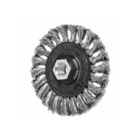 Pferd Standard Twist Knot Wheel, 4 in D x 5/8 in W, .014 Stainless Steel, 20,000 rpm 419-82283