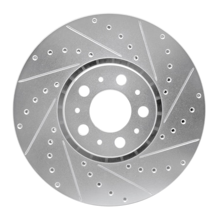 Dynamic Friction Co DFC Brake Rotor - Drilled and Slotted - Silver 631-27045R