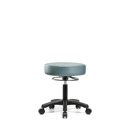 Blue Ridge Ergonomics Vinyl Mini-Stool, Desk, Casters, Storm BR-VDHMS-RG-RC-8822