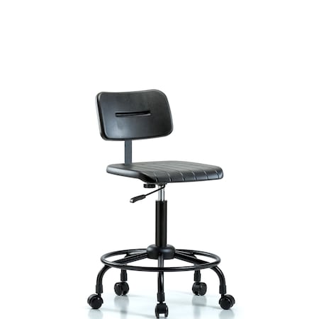 Blue Ridge Ergonomics Basic Poly Med Bench Chair, RT, Casters, Polyurethane, 21-1/2" to 29-1/2" Seat Height, Rolling BR-BPMBCH-RT-RC