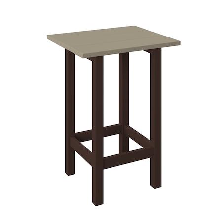 Polybird MODERN BALCONY END TABLE WEATHERWOOD AND TUDOR BROWN POLYBIRD P65