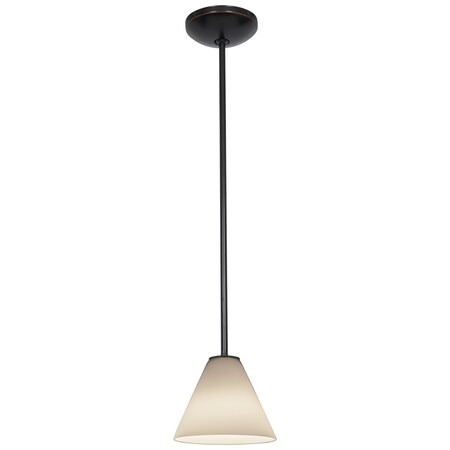Access Lighting Martini, Pendant, Oil Rubbed Bronze Finish, White Glass 28004-1R-ORB/WHT