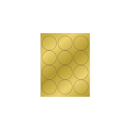 Bubblefast 2 1/2'' Gold Foil Circle Laser Labels-12 Labels per Sheet BFLL217GD