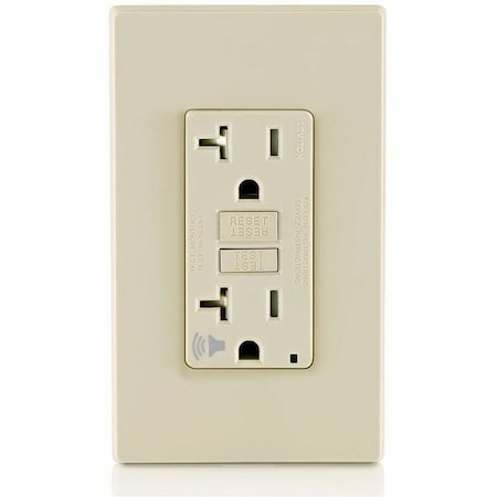 Leviton Self-Test Audible GFCI Receptacle, 20 Amp, 125 Volt, 5-20R NEMA GFTA2-T