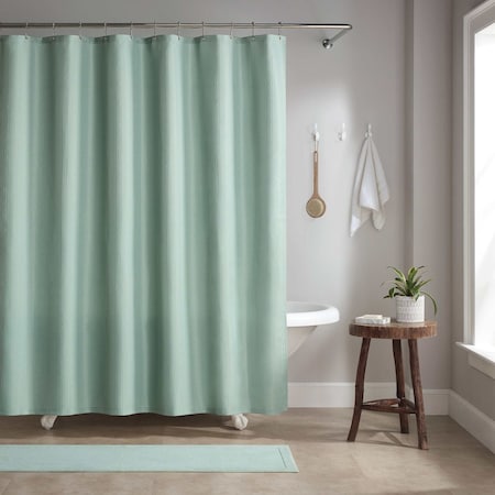 Arkwright Home Poly Shower Curtain Set 72x72 Raindrop Silt Green - Case of 12, 12PK SCSET-7272-GR