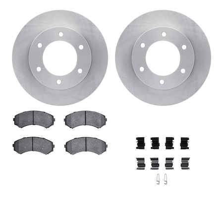 Dynamic Friction Co DFC Brake Rotor with 5000 Brake Pads and Hardware Kit 6512-37046