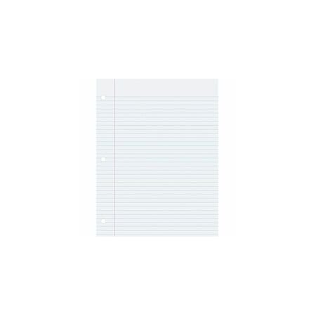 Pacon College-Ruled Filler Paper, 500 Sheets, Ruled Red Margin, 3 Hole(s), 8 1/2inx11in Sheet Size, 10PK P2405