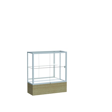 Ghent 40''H x 36''W x 14''D Reliant Driftwood Oak Display Case w/ Mirror Back & Satin Frame 2281MB-SN-DK