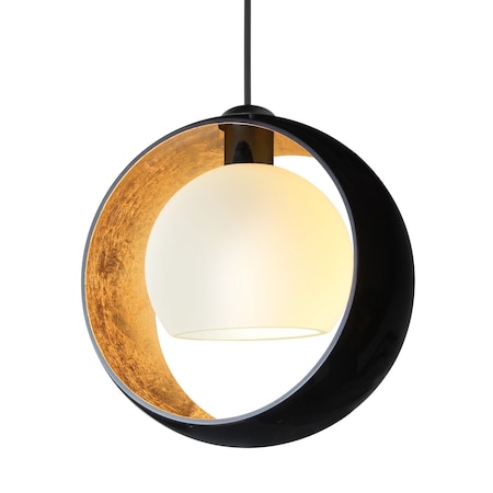 Besa Lighting Besa Pogo Pendant, Black/Inner Gold, Black Finish, 1x 5W LED 1XT-4293GF-LED-BK