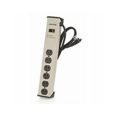 Leviton Outlet Strip, Beige, 2 in, 6 Outlets 5100-IPS