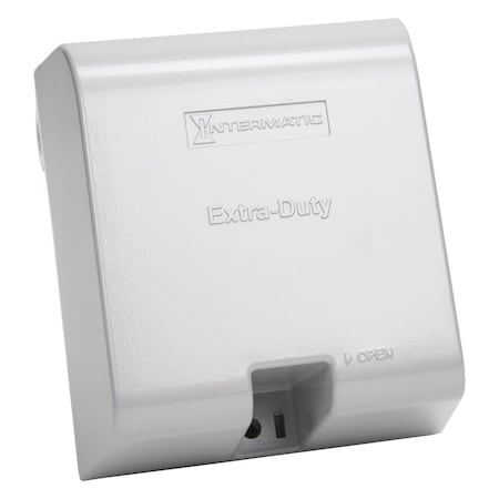 Intermatic Extra-Duty Die-Cast In-Use Weatherproof Cover, Double-Gang, Vrt, 4.625 in Gray WP1250MXD