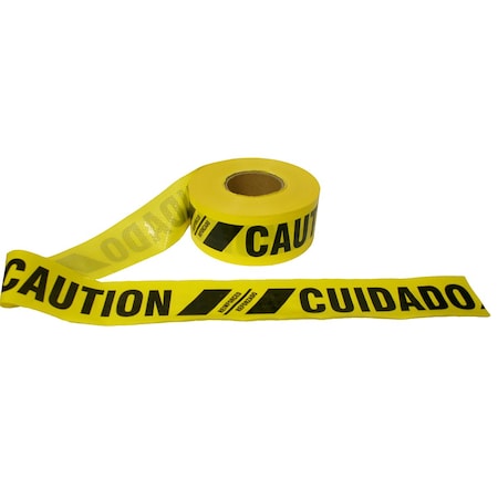 Cordova Barricade Tape, Caution/Cuidado, 3" W, PK12 TR60103