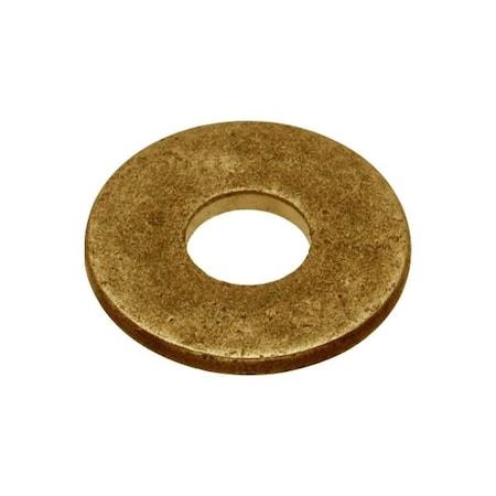 Zoro Select Flat Washer, For Screw Size #1 , Brass Plain Finish, 5 PK WASB#1RBR