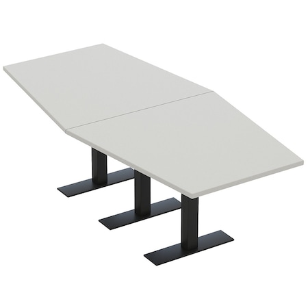 Skutchi Designs 8ft Hexagon Conference Table With Power | Harmony Series | 8 Person Meeting Room Table HAR-HEX.IR-48X96-T.BK-U779-NA