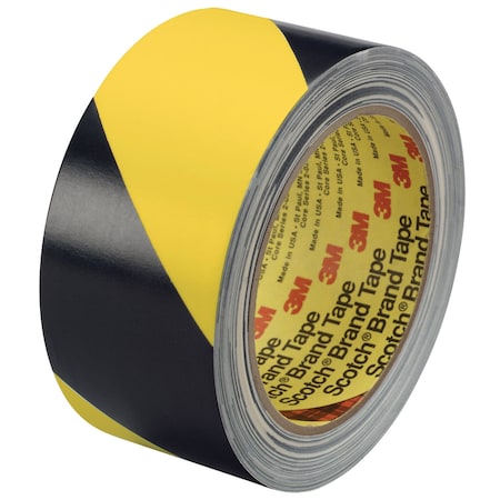 3M 2in x 36 yds. Black/Yellow Safety Stripe Vinyl Tape 5702, 24PK T9675702