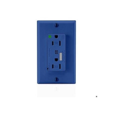 Leviton Straight Blade Receptacle, 5-15R, 15 A, 125V AC, Flush Mount, Self-Grounded T8280-B