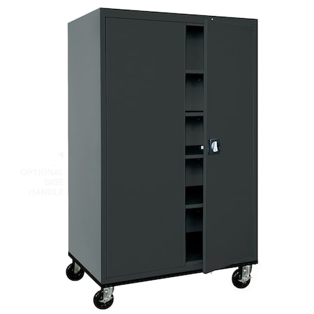Sandusky Lee Solid Door Storage Cabinet, 46 in W, 78 in H, 24 in D, Black TA4R462472-09