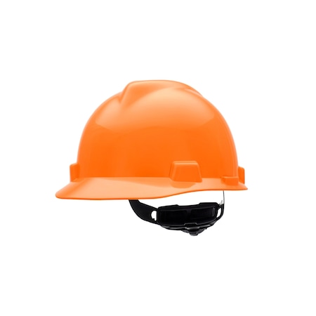 Msa Safety V-Gard Slotted Cap, HDPE, Fas-Trac III Suspension, Type I, Class E, Hi-Vis Orange (standard size) 488146
