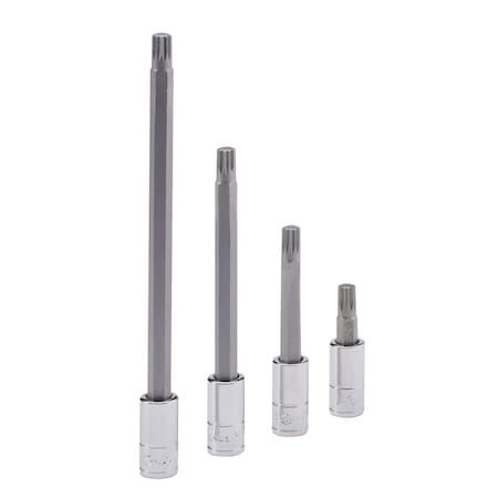 Genius Tools 1/4in Dr. M6 Triple Square Bit Socket 100mmL 208+8506