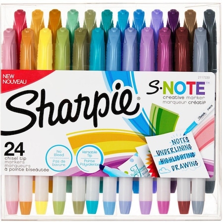 Sharpie Marker, Chisel Tip, Capped, 24 PK 2117330