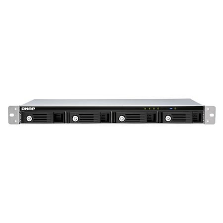 Qnap 4-bay 1U 12in short-depth rackmount 3.5in SATA HDD USB 3.0 type-C hardware RAID external TR-004U-US