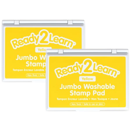 Ready 2 Learn Jumbo Washable Stamp Pad, Yellow, 6.2inL x 4.1inW, 2PK CE10039