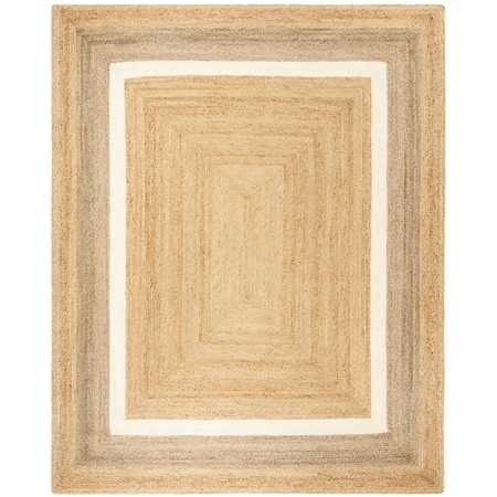 Safavieh Natural Fiber Hand Woven Rectangle RugNatural & Grey & Ivory 8 x 10 ft. NF883B-8