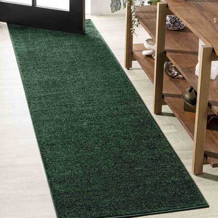 Jonathan Y Haze Solid Low-Pile Emerald 2 ft. x 10 ft. Runner Rug SEU100L-210