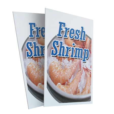 Signmission Fresh Shrimp, Plastic Signs Only 24 Inch x 36 Inch, Corrugated Plastic, 2PK CSB-2436-2PACK-Fresh Shrimp