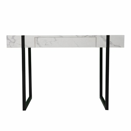 Homeroots 45" White and Black Writing Desk 402055