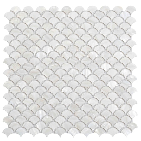 Apollo Tile Chiffon White 11.8 in x 11.8 in Shell Polished Wall Mosaic Tile 19.34 sqft/case, 20PK APLSMA88016A